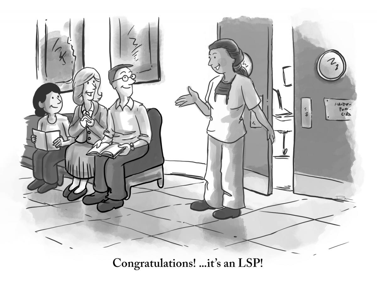 cartoon of nurse announcing it's an lsp!